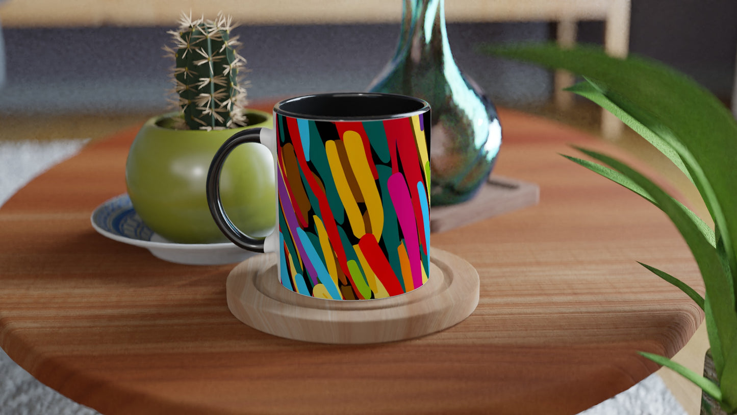 11oz Ceramic Mug with Colour Inside - BRIGHTEN SPLASH